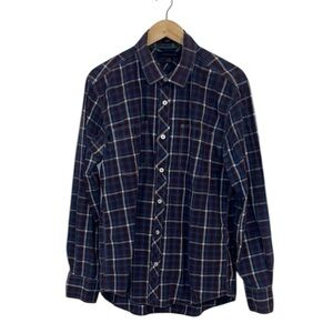 Men’s Tommy Hilfiger Blue Red Plaid Button up, Large
